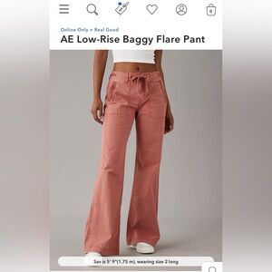 AE Low Rise Baggy Flare Pants- Size 00